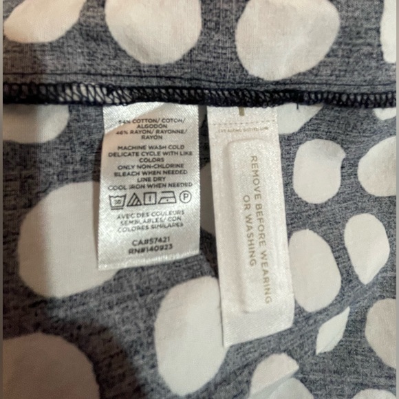 NWOT Loft Peasant Maxi Dress - Navy with White Polka Dots - Picture 6 of 8